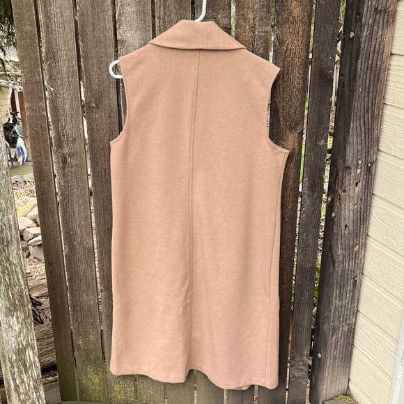 Joie Tan Josie Long Open Duster Cardigan Vest Sz L - Picture 2 of 10